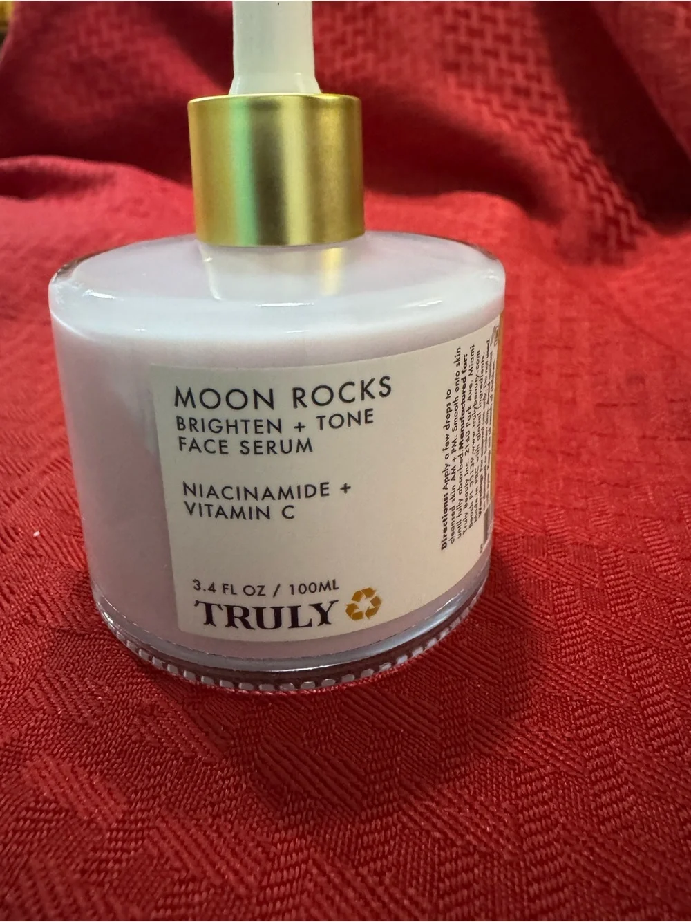 TRULY Moon Rocks Brighten + Tone Face Serum - White with Gold Dropper